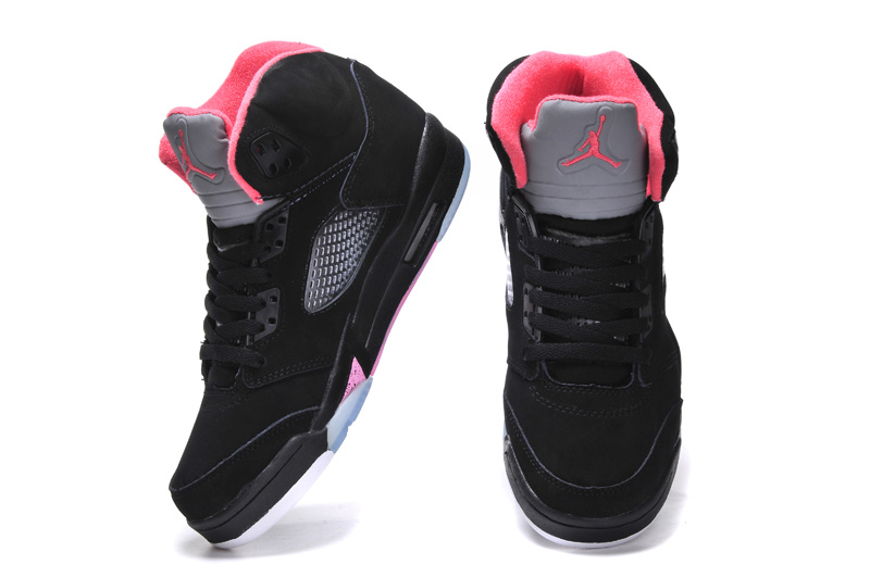 Air Jordan 5 Women Shoes Black/Red Online
